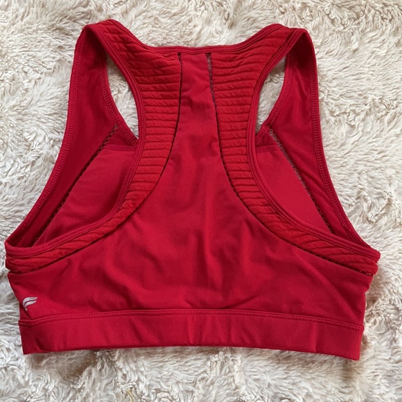 Fabletics Racerback Red Sports Bra - Picture 2 of 4